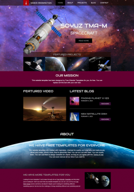 人物类模板 人造卫星航天网站模板 公司企业