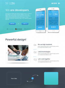 html5模板 Air Dev单页布局HTML5模板 公司企业