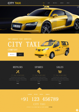 公司企业 Taxi黄色出租车网站模板