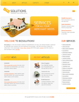html5模板 黄色理财Html5网站模板 电子商务