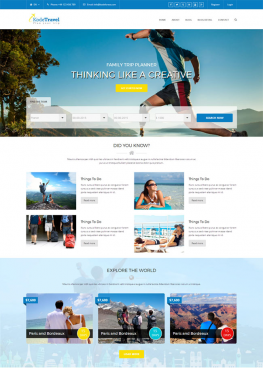 html5模板 蓝色大气旅行社HTML5模板 蓝色