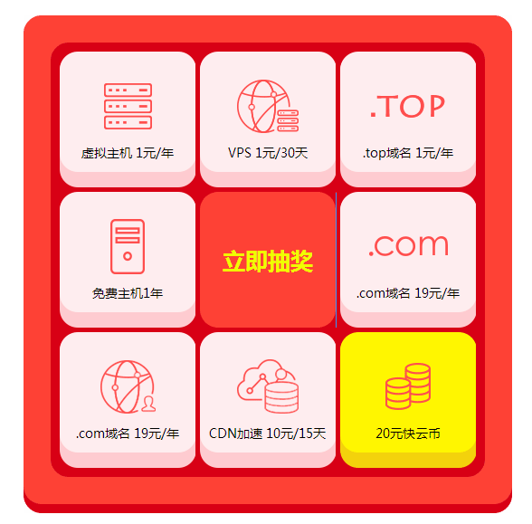 jQuery红色的九宫格抽奖