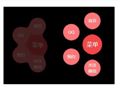 css3悬浮的圆形弹性菜单代码