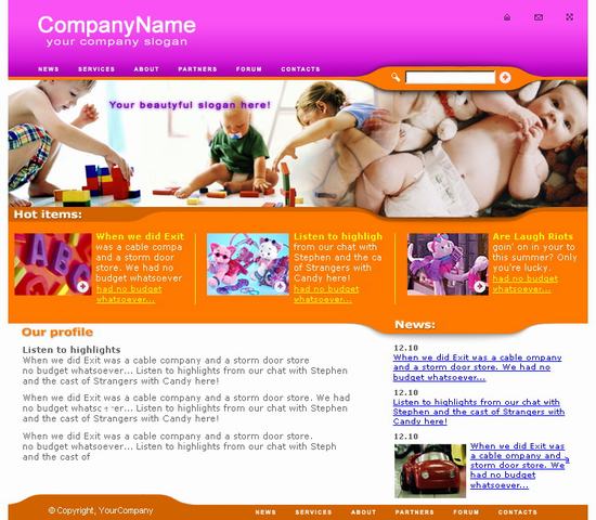 公司企业 TemplateMonster 玩具模板