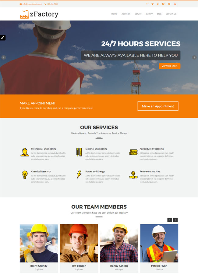 html5模板 工业建筑响应式HTML5模板 响应式模板