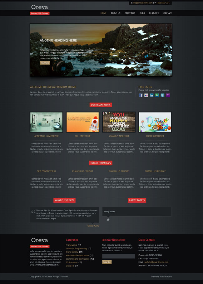 html5模板 黑色魅力商务html5模板 黑色