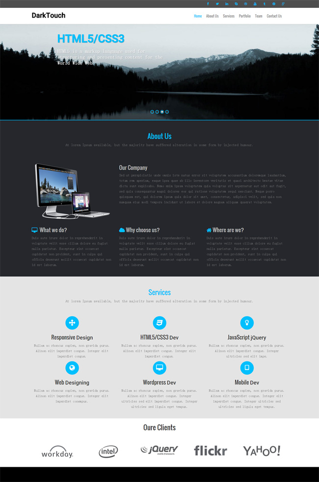 html5模板 黑色风格建站公司HTML5模板 黑色