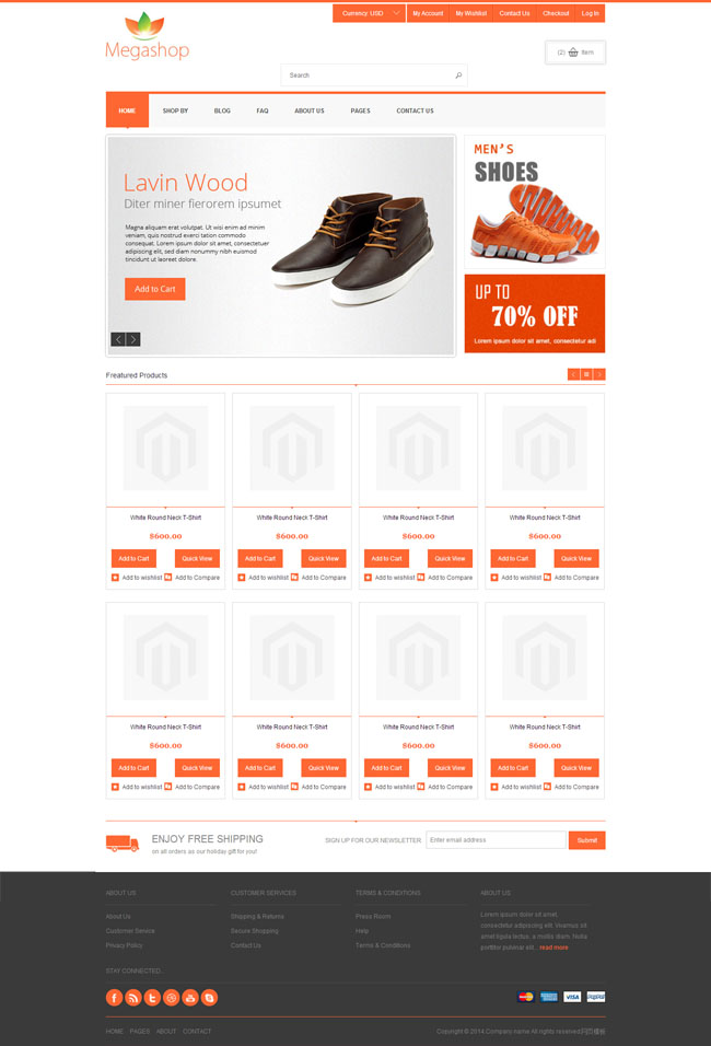 html5模板 服装B2C在线购物商城HTML5模板 电子商务模板