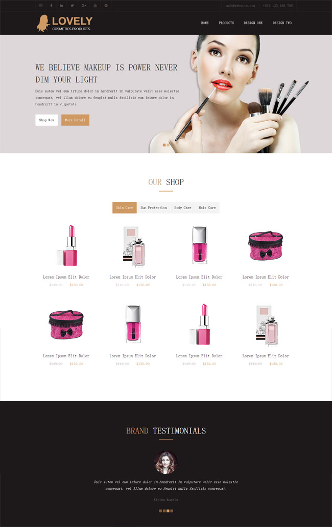 html5模板 HTML5化妆品电商网站模板 电子商务模板