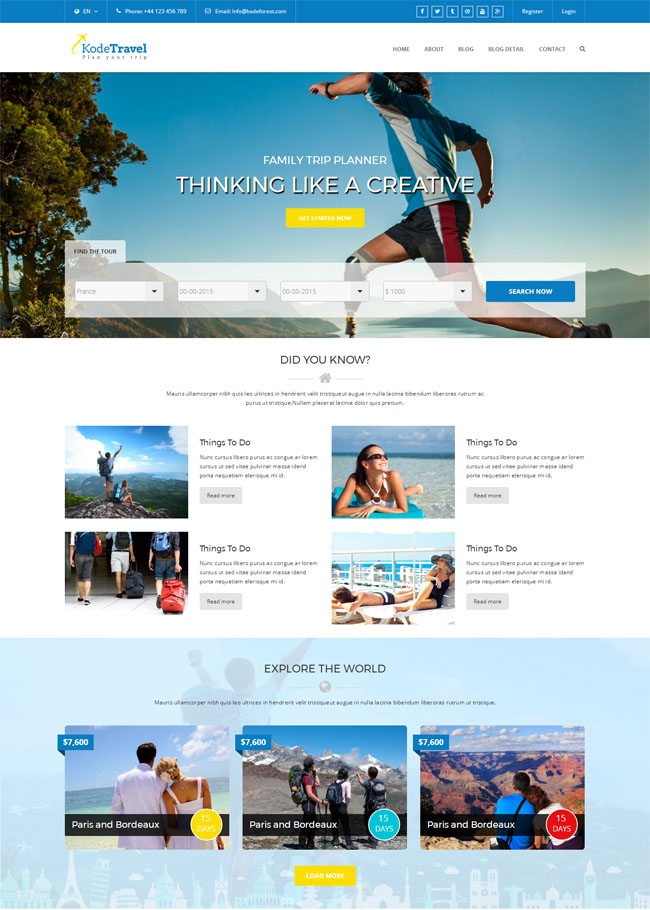 html5模板 蓝色大气旅行社HTML5模板 蓝色