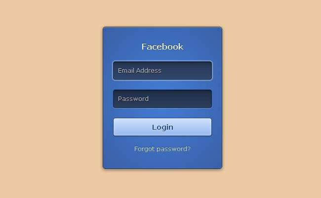 Facebook登录表单