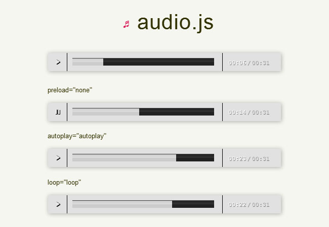 audio.js制作音乐播放器特效