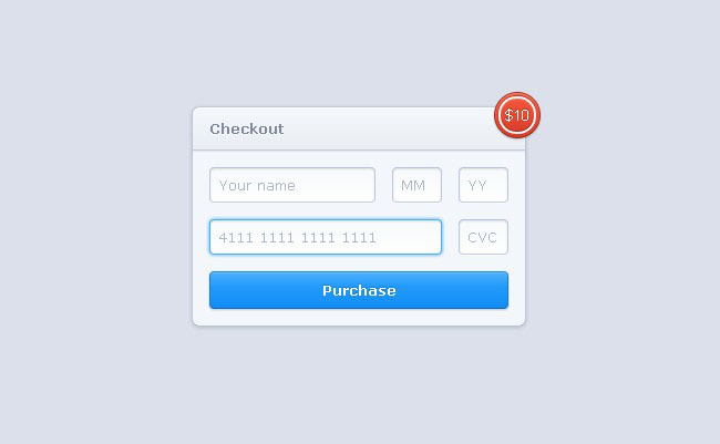 css3实现结账Form表单