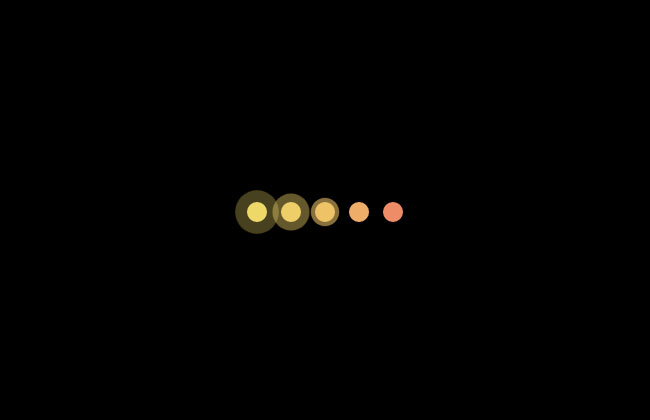 纯CSS3圆点发光加载动画特效