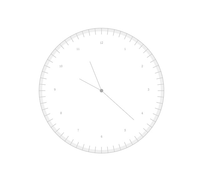 简洁白色的HTML5时钟代码