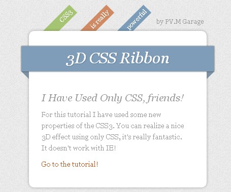 纯CSS3实现的3D丝带效果