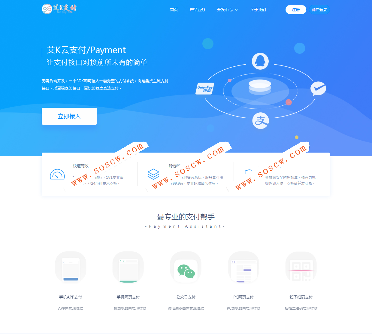 新版易支付UI内置模板集成艾K云支付