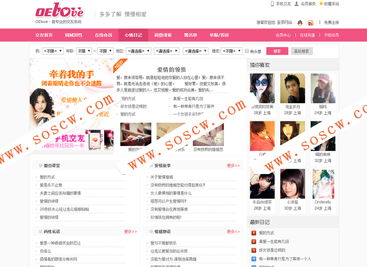 最新OElove婚恋交友商业无错运营版 带手机版+支付系统+强大会员功能