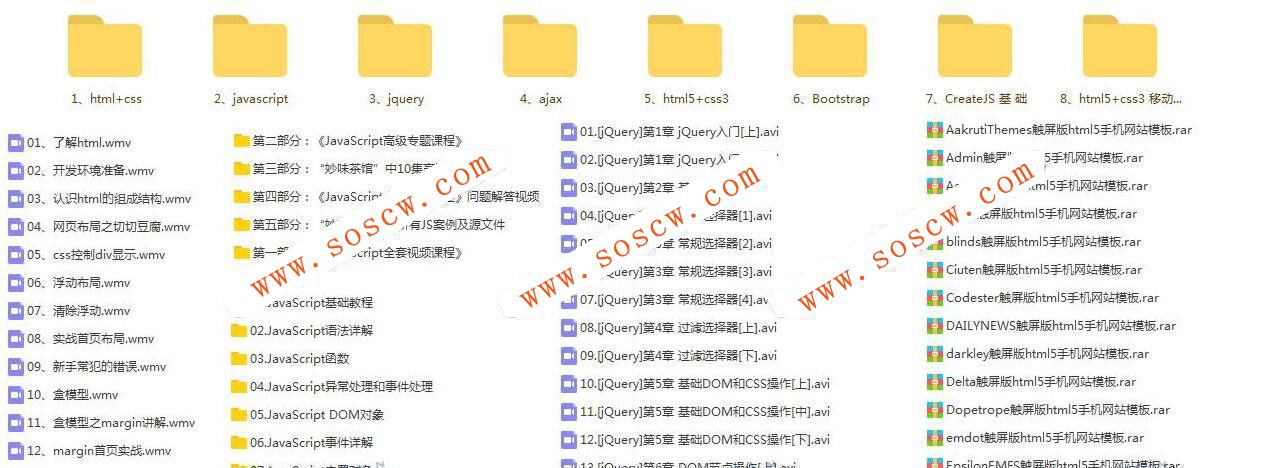 学无止境-WEB前端开发视频编程实战HTML5+CSS3视频教程及素材+模板