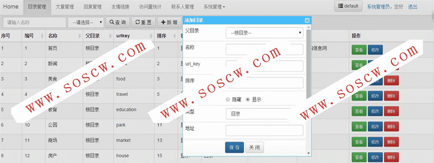 基于 Java 的信息咨询网站 cms