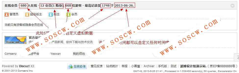 [滔博]虚拟在线会员 2.0商业版dz，本插件可以虚拟网站页底在线会员数据
