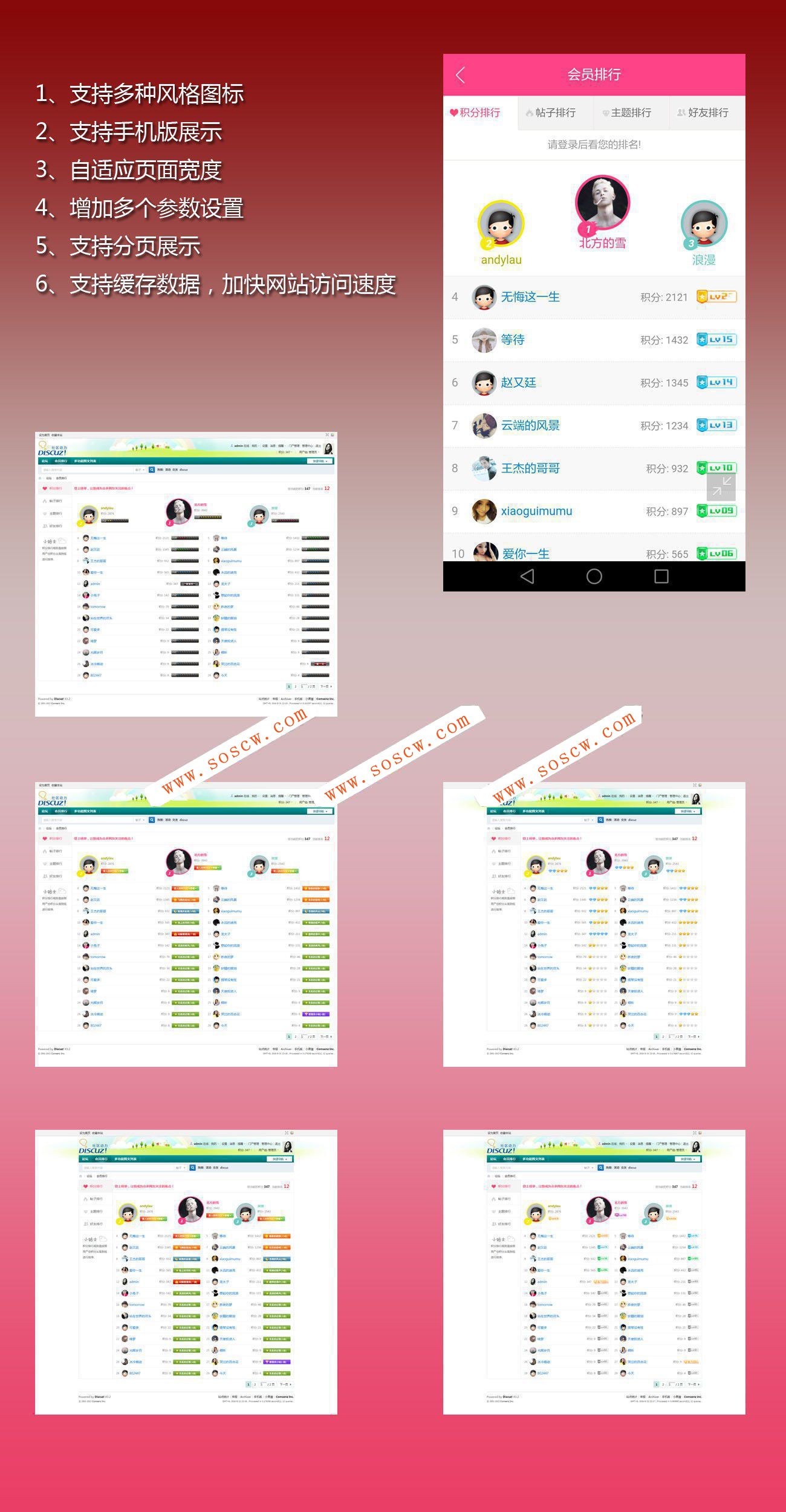  [Q]会员排行榜3.0 破解Discuz插件下载