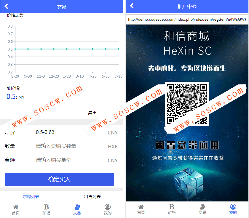 【互站卖999】蚂蚁大未来/新版区块链/点对点交易/带曲线图/六级分销