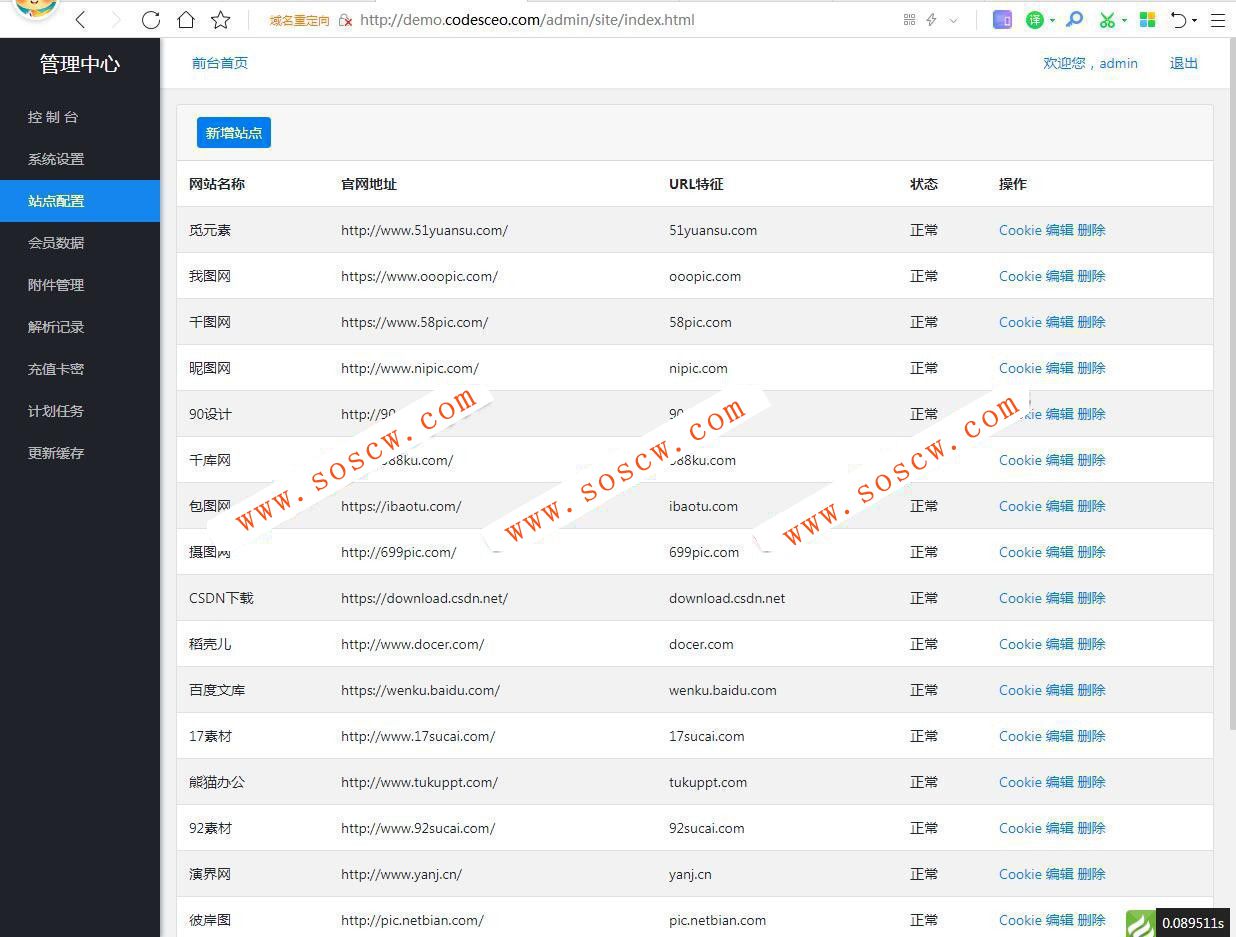 Thinkphp内核素材解析源码 支持20多家素材站